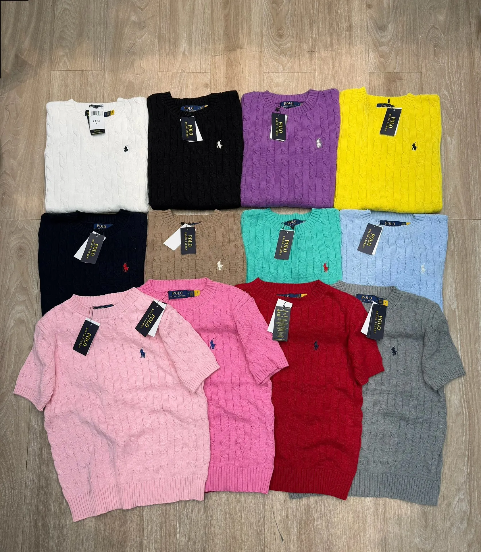 🅿️138 L15 #Ralph Lauren•New round neck embroidered short-sleeved bottoming knitted sweater ✅✅✅Ready stock Focus on quality Feel free to compare Size: S M L